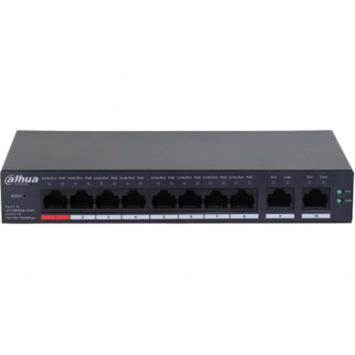 [CS4010-8GT-110] DAHUA CS4010-8GT-110, 8 Port, Gigabit, 8 Port PoE, 110W, +2 Port Uplink, Cloud Yönetilebilir, Switch