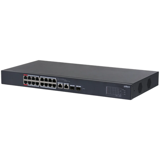 [CS4218-16ET-135] DAHUA CS4218-16ET-135, 16Port, Megabit, PoE 135W, 2 Port SFP Gigabit Combo, Cloud Yönetilebilir, Switch