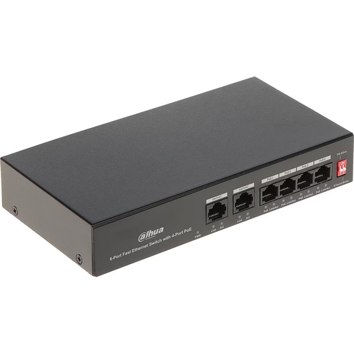[PFS3006-4ET-36] DAHUA PFS3006-4ET-36, 6 Port, Megabit, 4 Port PoE, 36W, Yönetilemez, Masaüstü Switch