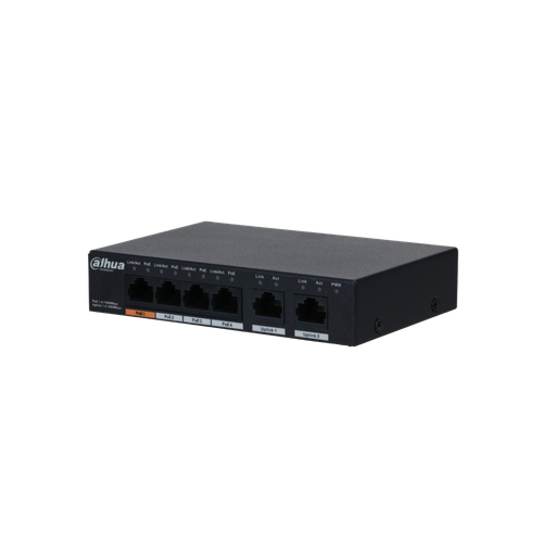 [PFS3006-4GT-60-V2] DAHUA PFS3006-4GT-60-V2, 6 Port, Gigabit, 4 Port PoE, 60W, Yönetilemez, Masaüstü Switch