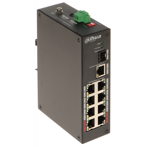 [PFS3110-8ET-96-V2] DAHUA PFS3110-8ET-96-V2, 10 Port,   8 Port Megabit PoE 96W, 1 Port Gigabit, 1 Port Gigabit SFP, Yönetilemez, Masaüstü Switch