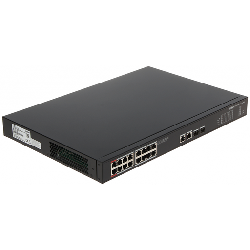 [PFS3220-16GT-240] DAHUA PFS3220-16GT-240, 16 Port, GigaBit, PoE 240W, 2 Port GigaBit Uplink, 2 Port GigaBit Combo SFP, Yönetilemez, Rack Mount Switch