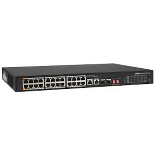 [PFS3226-24ET-240] DAHUA PFS3226-24ET-240, 24 Port, MegaBit, 24 Port PoE, 240W, +2 Port Combo SFP,  Rack Mount Switch