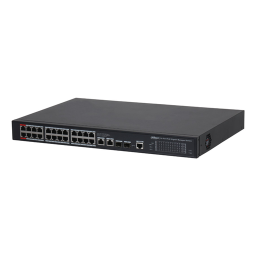 [S4228-24GT-360] DAHUA S4228-24GT-360 28Port, Gigabit, 24 Port PoE, 365W, +2 Port Uplink, +2 Port SFP Gigabit Combo,  Longe Range 250Mt. Cloud Yönetilebilir, Switch