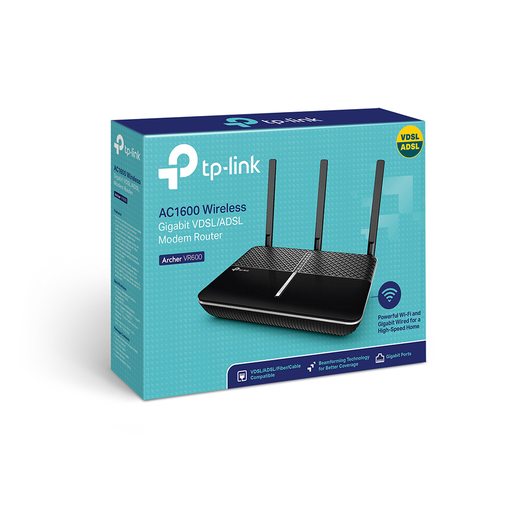 [ARCHER-VR600] TP-LINK ARCHER VR600, AC1600, 4 Port GigaBit, Dual Band Wifi, 1300Mbps, 3xAnten, 3G-4G USB Desteği, VDSL2, ADSL2+ MODEM