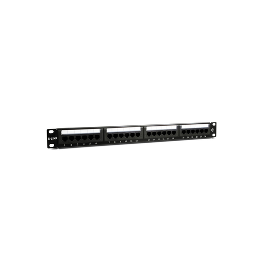 [F624] S-LINK SL-F624 Cat6 Patch Panel, 24-Port, UTP, 1U