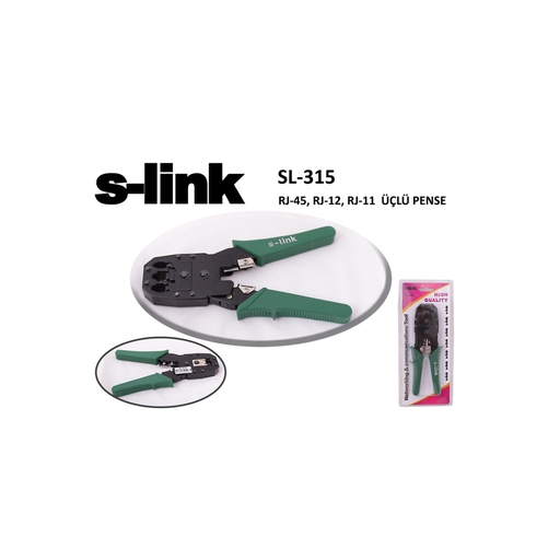 [SL-315] S-LINK SL-315, RJ45/RJ12/RJ11 Üçlü Pense, Kablo Ucu Konnektör Sıkma Pensesi
