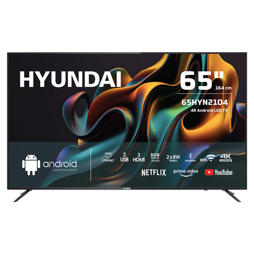 [65HYN2104] HYUNDAI 65HYN2104, 65" 165cm, 4K Ultra HD, Dahili Wi-Fi, Dahili Uydu Alıcılı, Android Led Televizyon