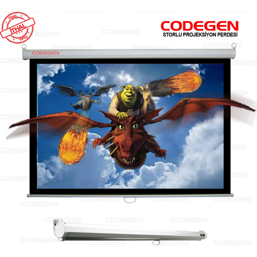 [AX-18] Codegen AX-18 STORLU PROJEKSİYON PERDESİ 180x180 (Arkası Siyah Fonlu - Duvar/Tavan Asılabilir)