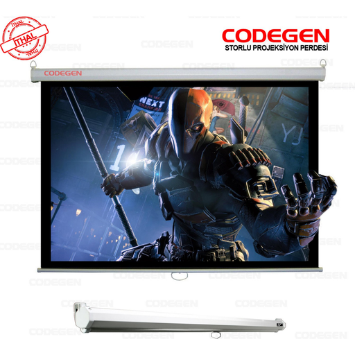 [AX-24] Codegen AX-24 STORLU PROJEKSİYON PERDESİ 240x200 (Arkası Siyah Fonlu - Duvar/Tavan Asılabilir)