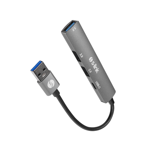 [SW-U322] S-LINK SW-U322, USB3.0 to 2xUSB 2.0, 1xUSB3.0, 1xType-C, Metal, USB HUB