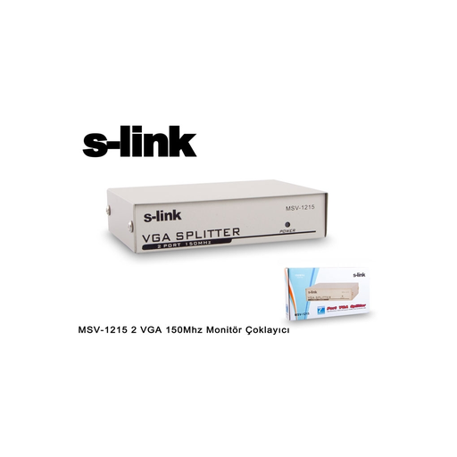 [MSV-1215] S-Link MSV-1215, 2xVGA, D-Sub Monitör Çoklayıcı, 150Mhz (1PC-2Monitör)