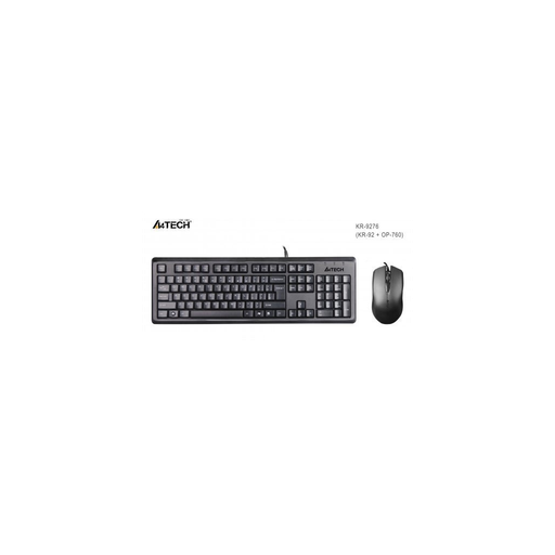 [KR-9276] A4 TECH KR-9276, Siyah, USB Kablolu, Türkçe Q, Multimedya, Klavye Mouse Set