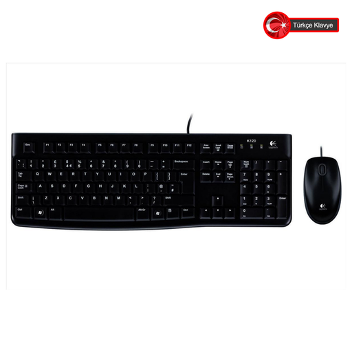 [920-002560] LOGITECH MK120, 920-002560, USB Kablolu, Türkçe Q, Klavye Mouse Set