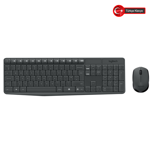 [920-007925] LOGITECH MK235, 920-007925, Kablosuz, Türkçe Q, Klavye Mouse Set