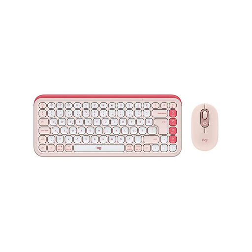 [920-013077] LOGITECH POP ICON COMBO, Rose-Beyaz, 920-013077, Kablosuz, Türkçe Q, Klavye Mouse Set