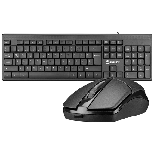 [EVE-KM-515] EVEREST KM-515, Siyah, Türkçe Q, Kablolu, Klavye Mouse Set
