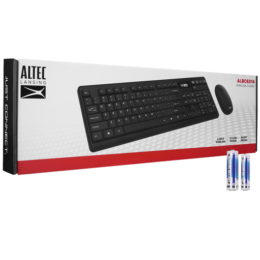 [ALBC6314-SIYAH] Altec Lansing ALBC6314, Siyah, 2.4Ghz Kablosuz, Türkçe Q, Klavye Mouse Set