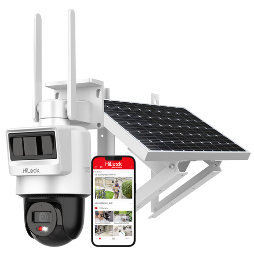 [PTZ-N2C400I-K-4G-C05S10] HILOOK PTZ-N2C400I-K/4G/C05S10, 4Mpix,   2.8mm, 30Mt Gece Görüşü, Dahili Mikrofon, PIR+RADAR,  4G, Solar  PT IP Kamera
