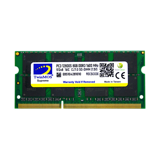 [MDD38GB1600N] TwinMOS MDD38GB1600N, 8GB, DDR3, 1600MHz, 1.5V Notebook Ram