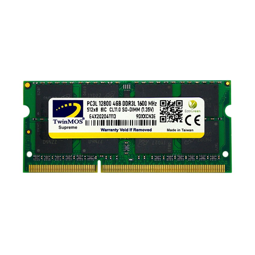 [MDD3L4GB1600N] TwinMOS MDD3L4GB1600N, 4GB, DDR3, 1600MHz, 1.35V Notebook Ram