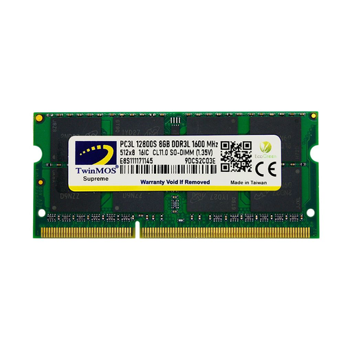 [MDD3L8GB1600N] TwinMOS MDD3L8GB1600N, 8GB, DDR3, 1600MHz, 1.35V Notebook Ram