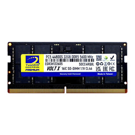 [TMD532GB5600S46] TwinMOS TMD532GB5600S46, 32GB, DDR5, 5600MHz,  CL46, 1.1V Notebook Ram