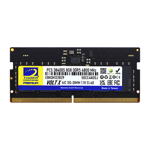 [TWINMOS-TMD58GB4800S40] TwinMOS TMD58GB4800S40, 8GB, DDR5, 4800MHz,  CL40, 1.1V Notebook Ram