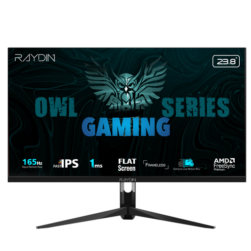 [G238IPS165] RAYDIN G238IPS165, 23.8", 1ms, 165Hz, Full HD, HDMI, DP, USB, Hoparlör, IPS LED, Frameless, FreeSync Gaming Monitör