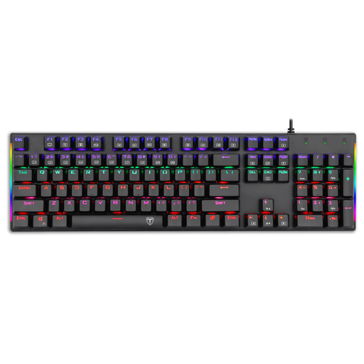 [TGK310] T-DAGGER T-TGK310-BL, NAXOS, USB Kablolu, Türkçe Q, Rainbow Backlight, Blue Mekanik Switch, 104 Tuşlu, Gaming Klavye