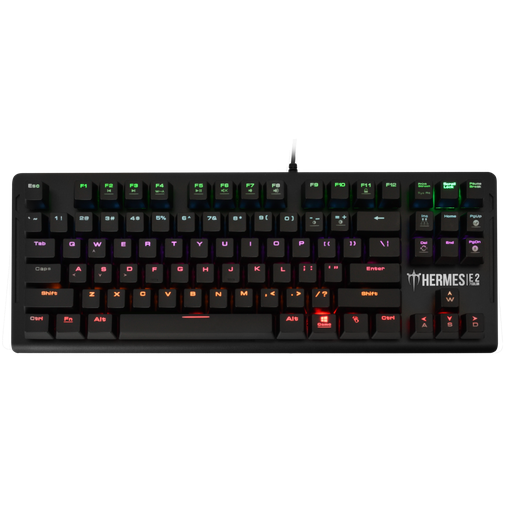 [HERMES-E2] GAMDIAS HERMES-E2, USB Kablolu, İngilizce,  Rainbow Backlight, Blue Mekanik Switch, Gaming Klavye