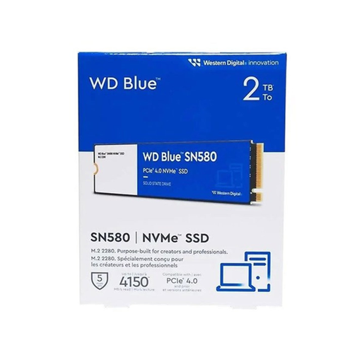 [WDS200T3B0E] WD Blue SN580, WDS200T3B0E, 2TB, 4150/4150, Gen4, NVMe PCIe M.2 2280,  SSD
