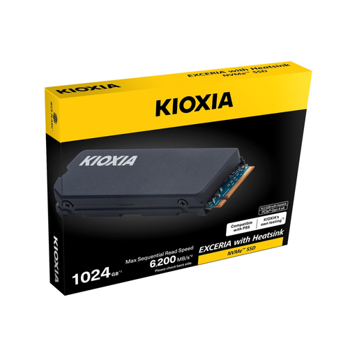 [LSC11K1T02G8] KIOXIA EXCERIA HEATSINK G4, LSC11K1T02G8, 1TB, 6200/4900, Gen4, NVME PCIe M.2 2280, SSD,(Soğutuculu)