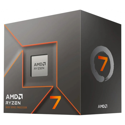 [8700F-BOX] AMD RYZEN 7 8700F 8 Core, 4,10-5.00GHz, 16Mb Cache, 65W,  AM5 Soket, BOX (Kutulu), (Dahili Grafik YOK, Fan VAR)