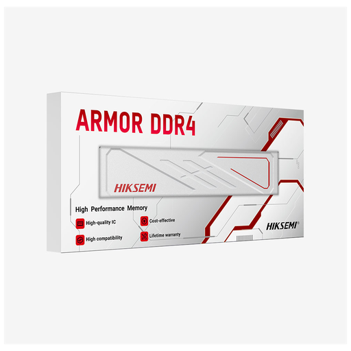 [HSC416U32E2] HIKSEMI ARMOR White, HSC416U32E2, 16GB, DDR4, 3200Mhz, CL22, XMP 2.0, Soğutuculu, Desktop, Gaming RAM