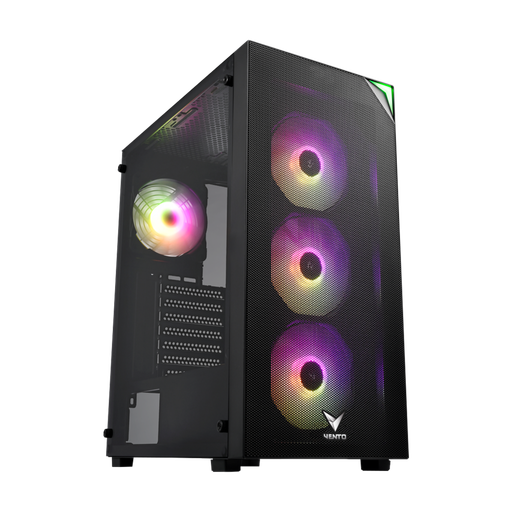 [VG3400S-650W] VENTO VG3400S Mid Tower, 650W 80+ Siyah, Temperli Cam, RGB, ATX GAMING KASA