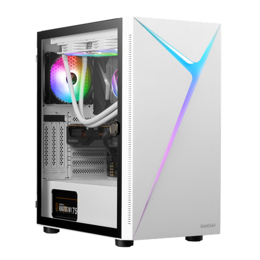 [GAMDIAS-ARGUS-E4-ELITE-WHITE-750W] GAMDIAS ARGUS E4 Elite WH, 750W, Tempered Glass, ARGB, 80+ Bronze, ATX, White Edition, GAMING KASA