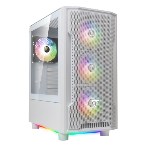 [GAMDIAS-ATHENA-M6-LITE-WH-750W] GAMDIAS ATHENA M6 Lite WH, 750W, Tempered Glass, Mesh, ARGB, 80+ Bronze, ATX, White Edition, GAMING KASA