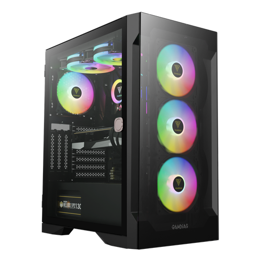 [GAMDIAS-TALOS-E2-ELITE-850W] GAMDIAS TALOS E2 Elite, 850W, 80+ Bronze, Tempered Glass, ARGB, ATX GAMING KASA