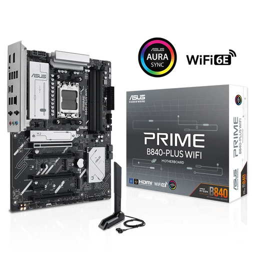 [PRIME-B840-PLUS-WI-FI] ASUS PRIME B840-PLUS WIFI, 4xDDR5, 3x M.2, HDMI, DP, Type-C, WI-FI 6E, Bluetooth 5.3, AM5 Soket GAMING Anakart