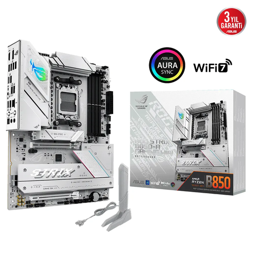 [ROG-STRIX-B850-A-GAMING-WIFI] ASUS ROG STRIX B850-A GAMING WIFI, 4xDDR5, 4x M2, HDMI, DP, 2xType-C, Wi-Fi 7, Bluetooth v5.4, AM5 Soket GAMING Anakart