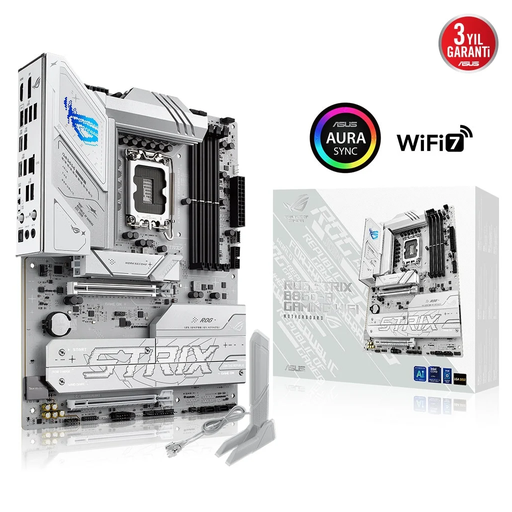 [ROG-STRIX-B860-A-GAMING-WIFI] ASUS ROG STRIX B860-A GAMING WIFI, 4xDDR5, 4xM.2, HDMI, DP, Type-C, Wi-Fi 7, Bluetooth v5.4, Intel Core Ultra CPU(Seri 2), LGA1851 Soket, Gaming Anakart