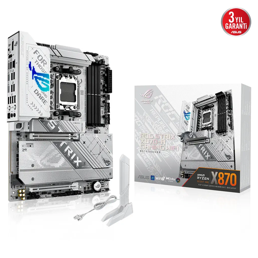 [ROG-STRIX-X870-A-GAMING-WIFI] ASUS ROG STRIX X870-A GAMING WIFI, 4xDDR5, 4xM.2, HDMI, DP, Type-C, Wi-Fi 7, Bluetooth v5.4, AM5 Soket GAMING Anakart