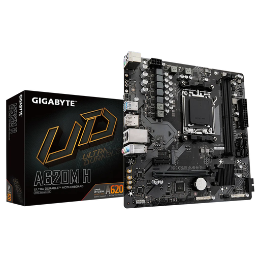 [A620M-H] GIGABYTE A620M H, rev.1.2, 6400MHz, 2xDDR5, 1x M.2, HDMI, DP, AM5 Soket Anakart