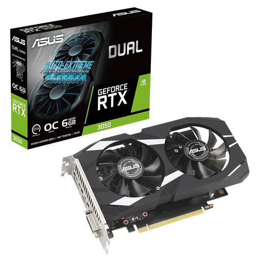 [DUAL-RTX3050-O6G] ASUS DUAL-RTX3050-O6G, 6GB, GDDR6, 96Bit, 1xHDMI, 1xDP, 1xDVI GAMING Ekran Kartı