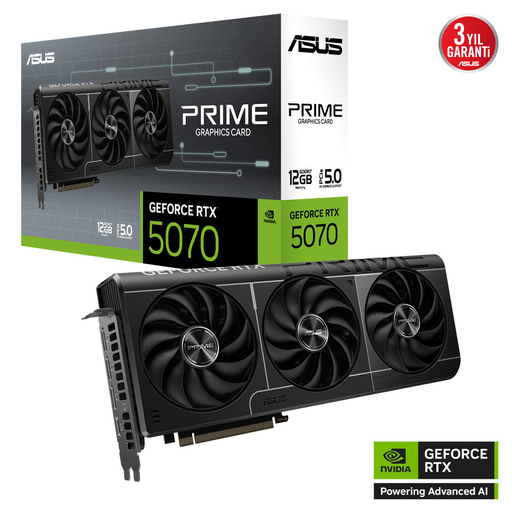 [PRIME-RTX5070-12G] ASUS PRIME-RTX5070-12G, 12Gb, 192Bit, GDDR7, 1xHDMI, 3xDP GAMING Ekran Kartı