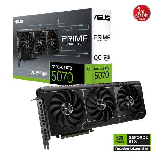 [PRIME-RTX5070-O12G] ASUS PRIME-RTX5070-O12G, 12Gb, 192Bit, GDDR7, 1xHDMI, 3xDP GAMING Ekran Kartı