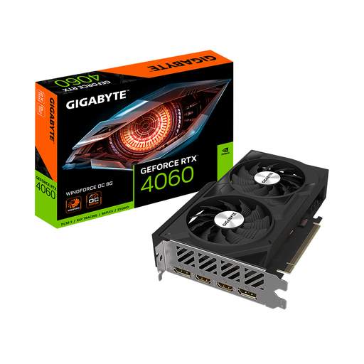 [GV-N4060WF2OC-8GD] GIGABYTE GV-N4060WF2OC-8GD, RTX4060 WINDFORCE OC, 8Gb, GDDR6, 128BIT, 2xHDMI, 2xDP, GAMING Ekran KARTI