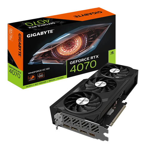 [GV-N4070WF3OC-12GD] GIGABYTE GV-N4070WF3OC-12GD, Rev.1.1, RTX4070  WINDFORCE OC,12Gb, GDDR6, 192BIT, 3xFAN, 1xHDMI, 3xDP, GAMING Ekran KARTI