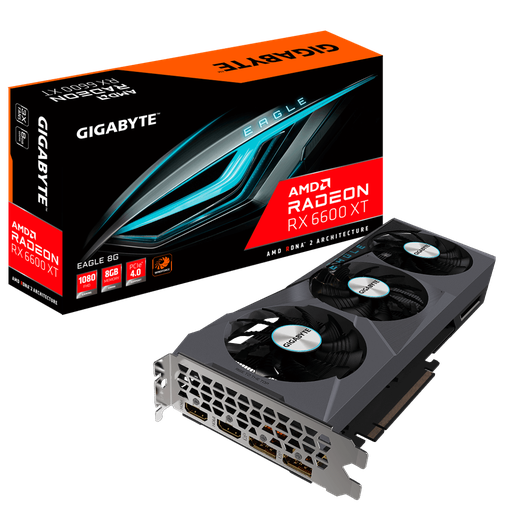 [GV-R66XTEAGLE-8GD] GIGABYTE GV-R66XTEAGLE-8GD, RX6600XT EAGLE 8GB GDDR6, 128BIT, 3xFAN, 2xDP, 2xHDMI, GAMING Ekran Kartı